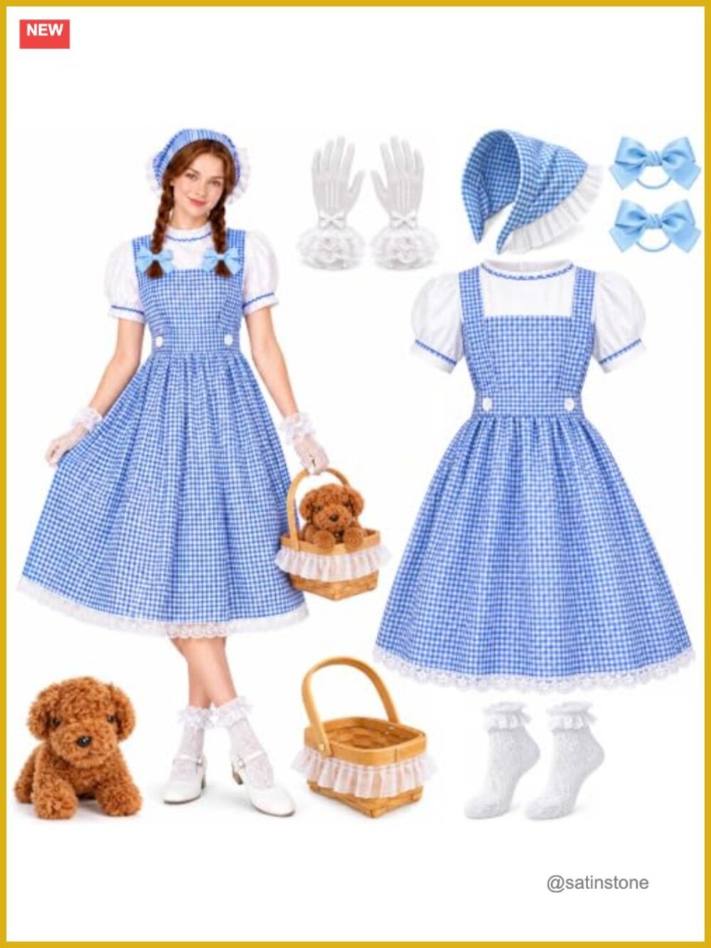 Women's Halloween Princess Costume Set 8 Piece Book Character Dress